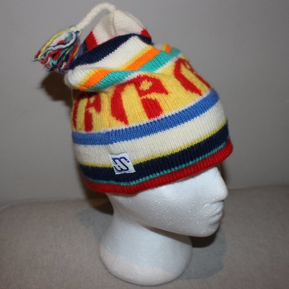 FREE❤️vintage Murray Merkley kids beanie winter wool hat Horus falcon bird motif - Picture 1 of 14